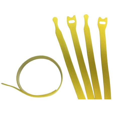 ELECTRIDUCT Hook and Loop Wrap 8" Cable Ties- 5pcs- Yellow CT-VW-5-YL